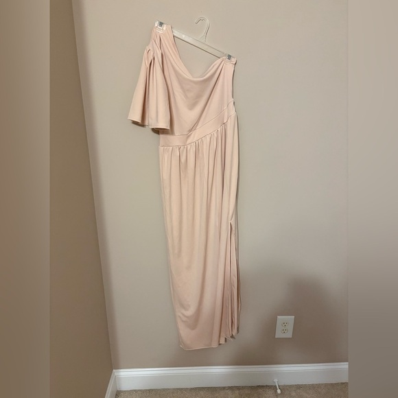 Amazon Women's One Shoulder Maxi Dress Champagne Wedding Size M - Picture 6 of 9